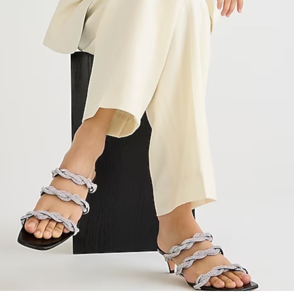 NIB J Crew Rhinestone kitten heel